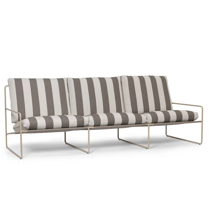 Desert Stripe Outdoor 3-zitsbank, kasjmier / chocolade van Ferm Living