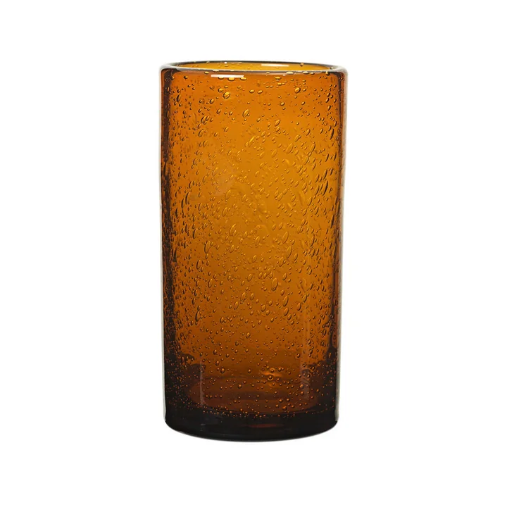Oli Waterglas, H 12 cm, gerecycled amber van Ferm Living