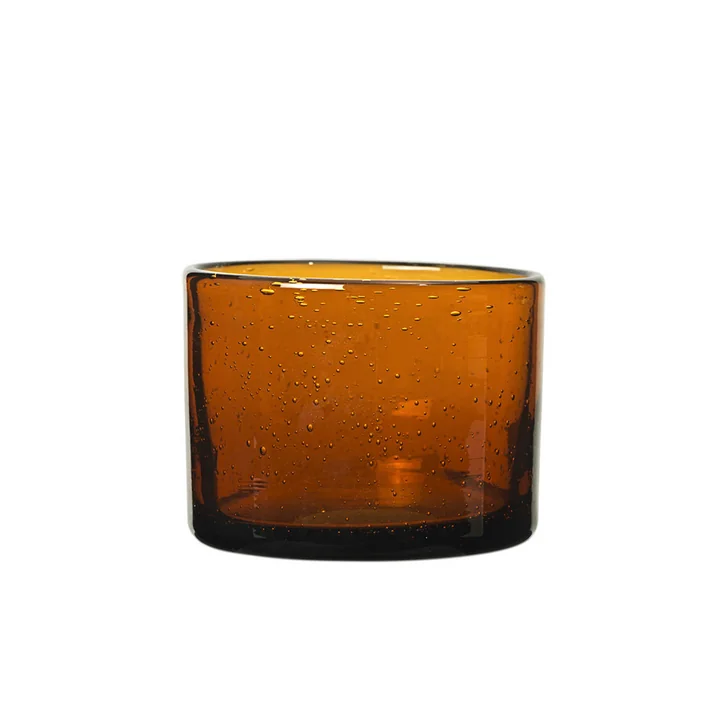 Oli Waterglas, H 6 cm, gerecycled amber van Ferm Living