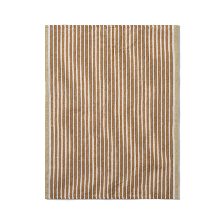 Ferm Living - Hale Theedoek, goudbruin / zilvervaren