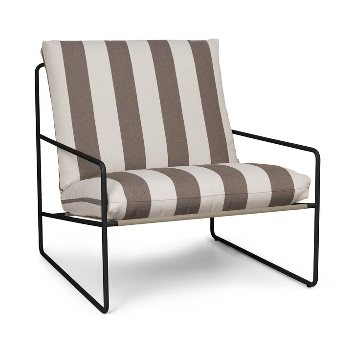Desert Stripe outdoor fauteuil, zwart / chocolade by Ferm Living