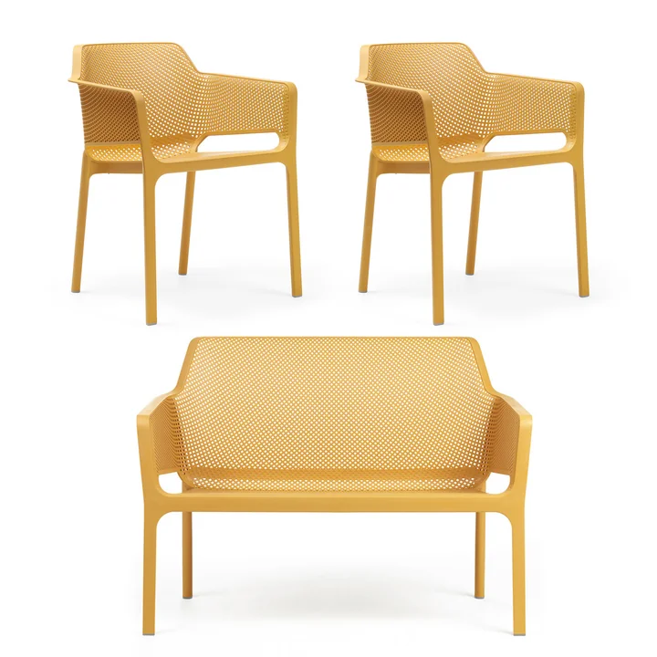 Nardi - Netbank + 2x Netfauteuil, senape