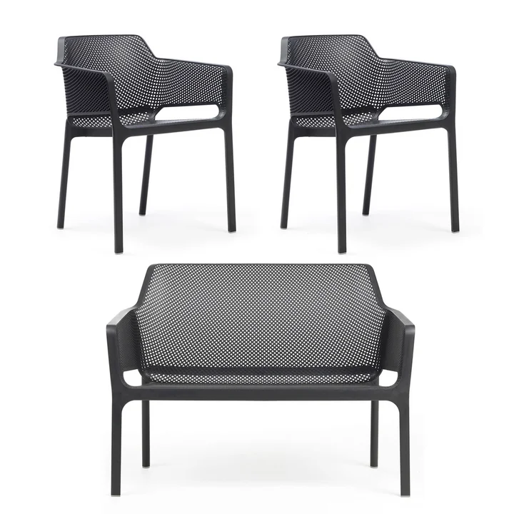 Nardi - Net Bank + 2x Net Fauteuil, antraciet