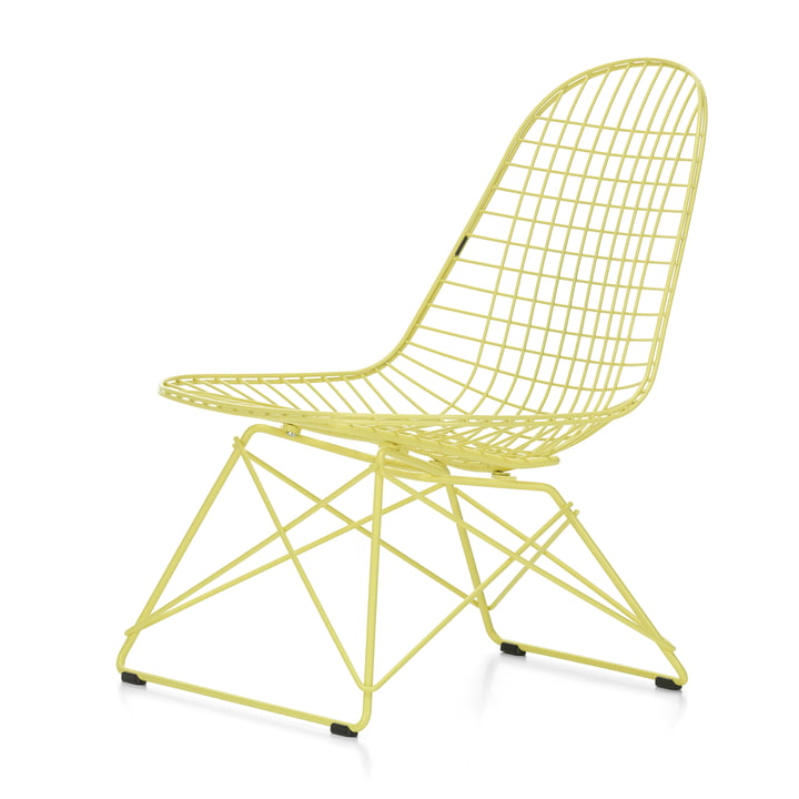 Wire Chair LKR, citron 92 (kunststof glijders basic donker) van Vitra