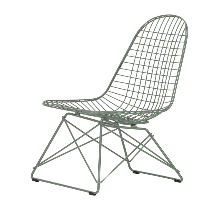 Wire Chair LKR, Eames Sea Foam Green (kunststof glijders basic donker) van Vitra