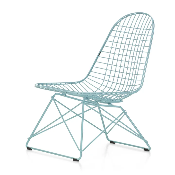 Wire Chair LKR hemelsblauw (basisglijders van donker plastic) van Vitra