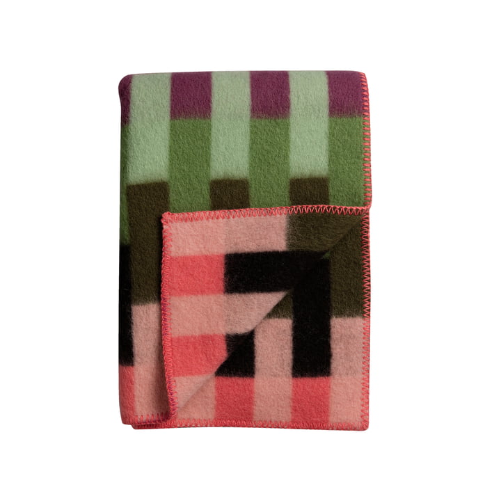 Røros Tweed - Åsmund Bold Wollen deken 200 x 135 cm, roze/groen