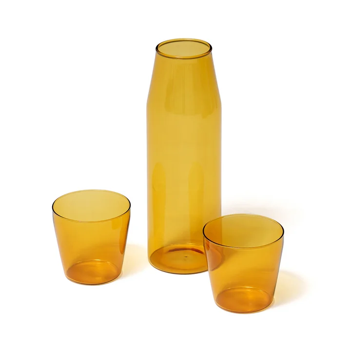 NINE - Milk Set karaf + drinkglas (set van 2), geel