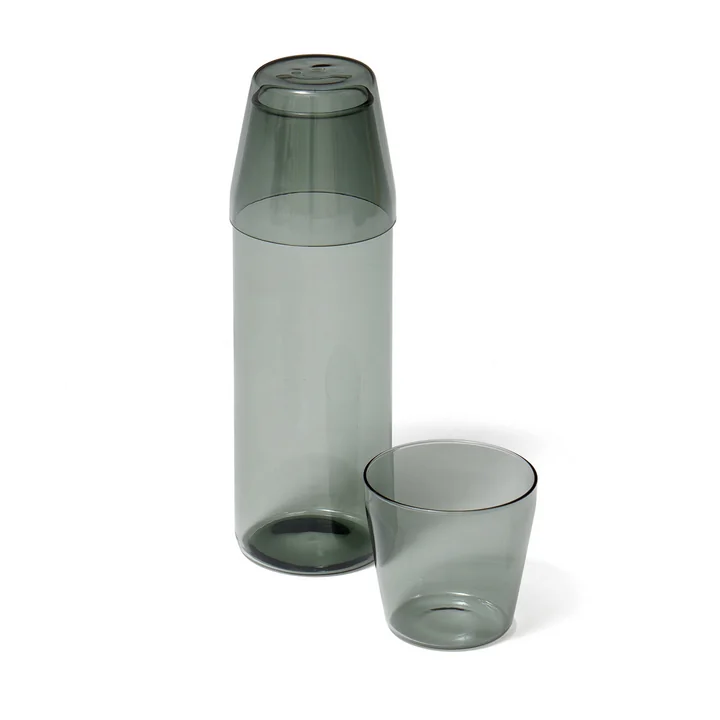 NINE - Milk Set karaf + drinkglas (set van 2), grijs