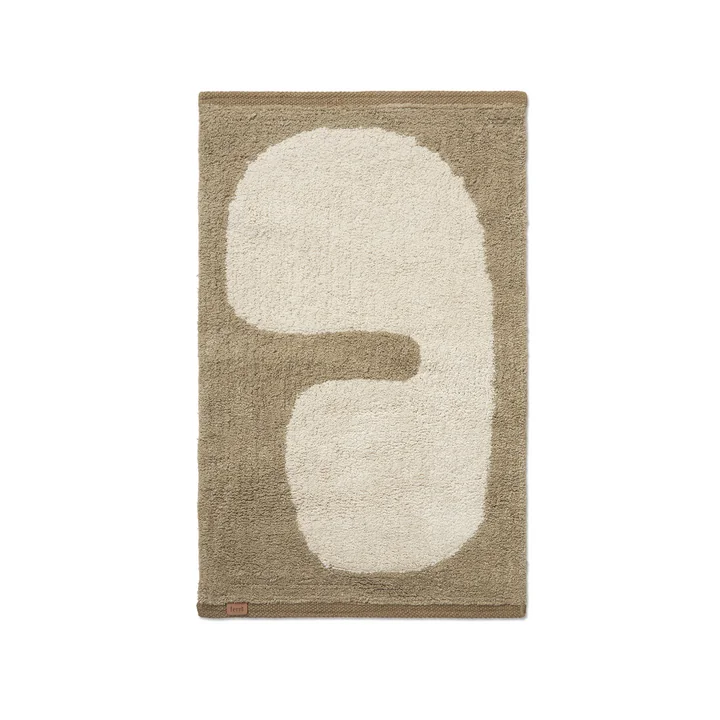 Lay Wasbare deurmat van Ferm Living in het dessin dark taupe / off-white