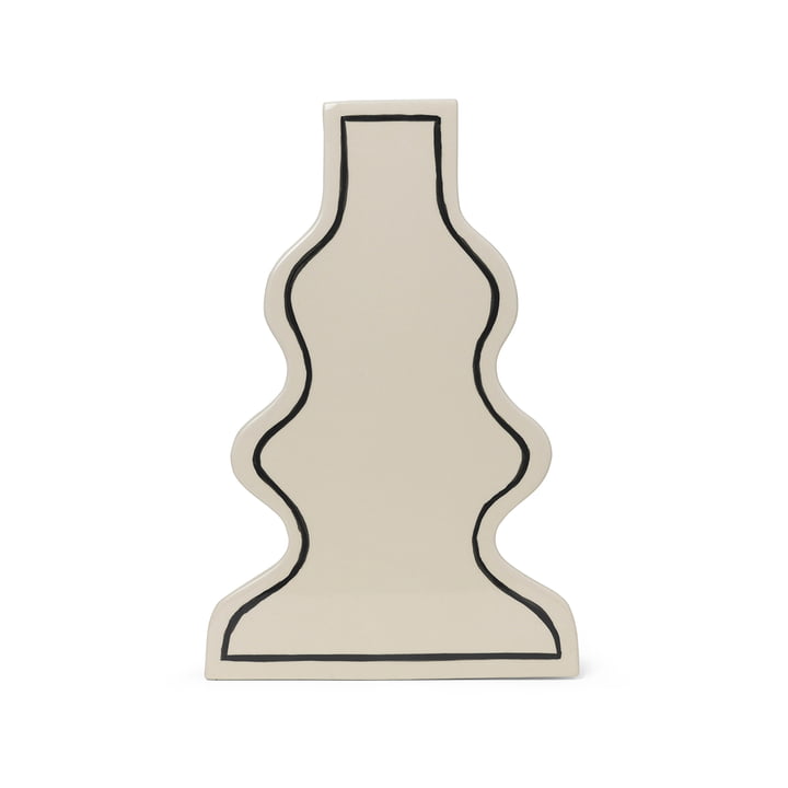 Paste Vaas Curvy van Ferm Living in de kleur gebroken wit