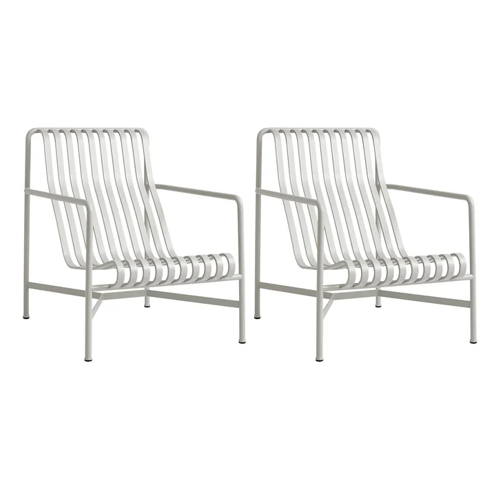 HAY - Palissade Lounge Chair High , lichtgrijs (set van 2)