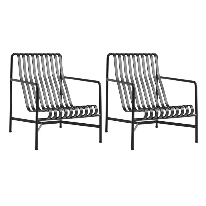 HAY - Palissade Lounge Chair High antraciet (set van 2)