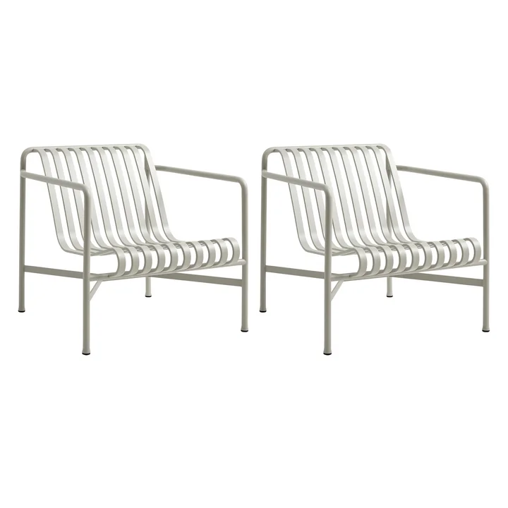 HAY - Palissade Lounge Chair Low , lichtgrijs (set van 2)
