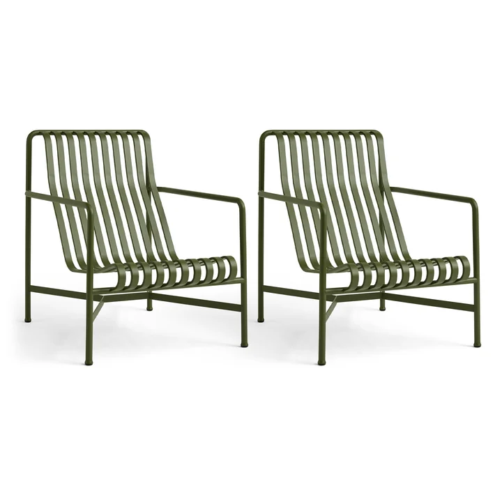 HAY - Palissade Lounge Chair High , olijf (set van 2)