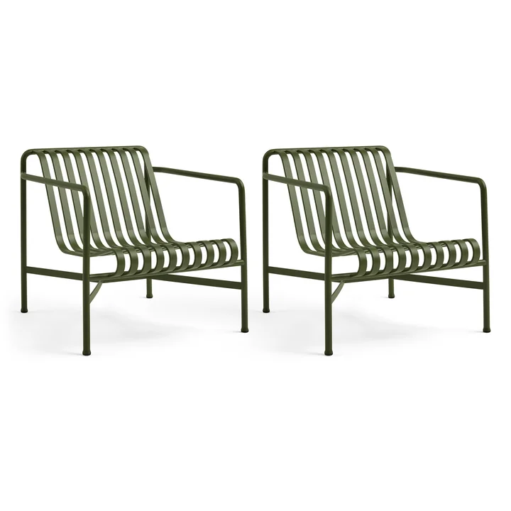 HAY - Palissade Lounge Chair Low , olijf (set van 2)