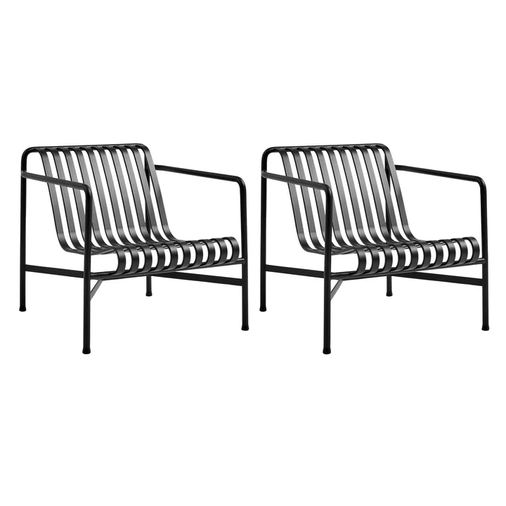 HAY - Palissade Lounge Chair Low antraciet (set van 2)