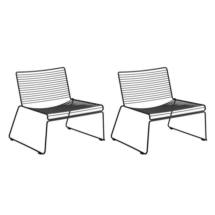 HAY - Hee Lounge Chair , zwart (set van 2)