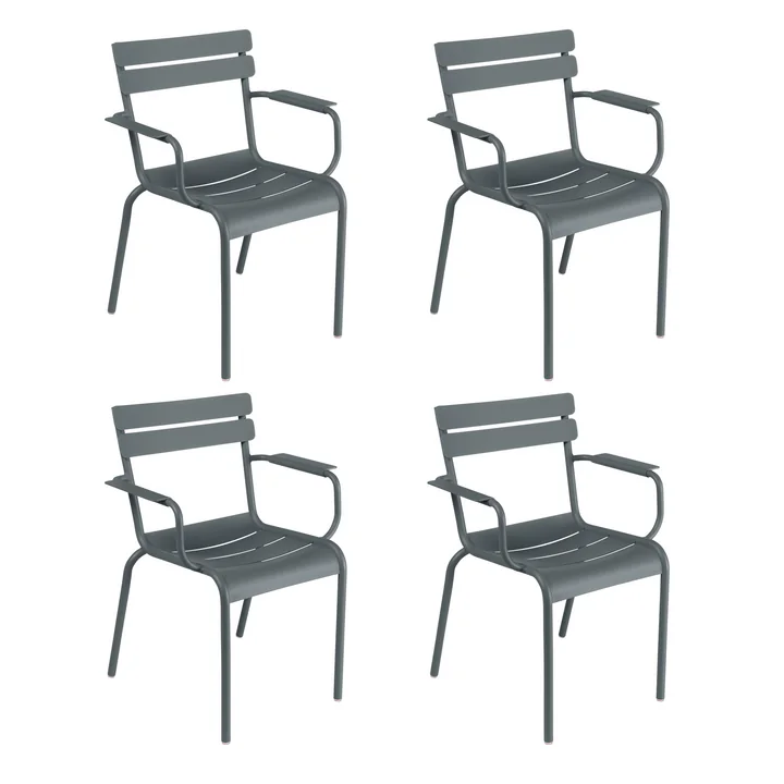 Fermob - Luxembourg Fauteuil, dondergrijs (set van 4)