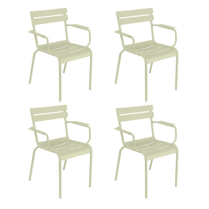 Fermob - Luxembourg Fauteuil, limoengroen (set van 4)