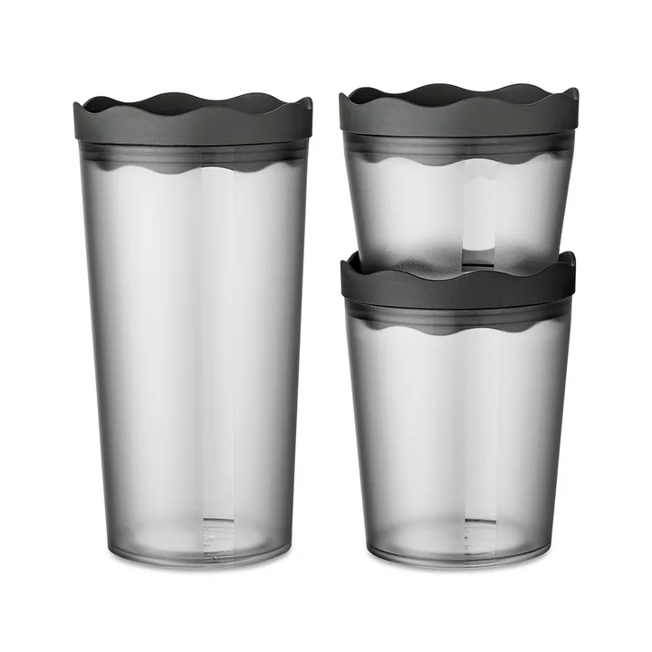 Koziol - PRINCE SET OSLO Voorraadpotten set, natuur as grijs (set van 3)