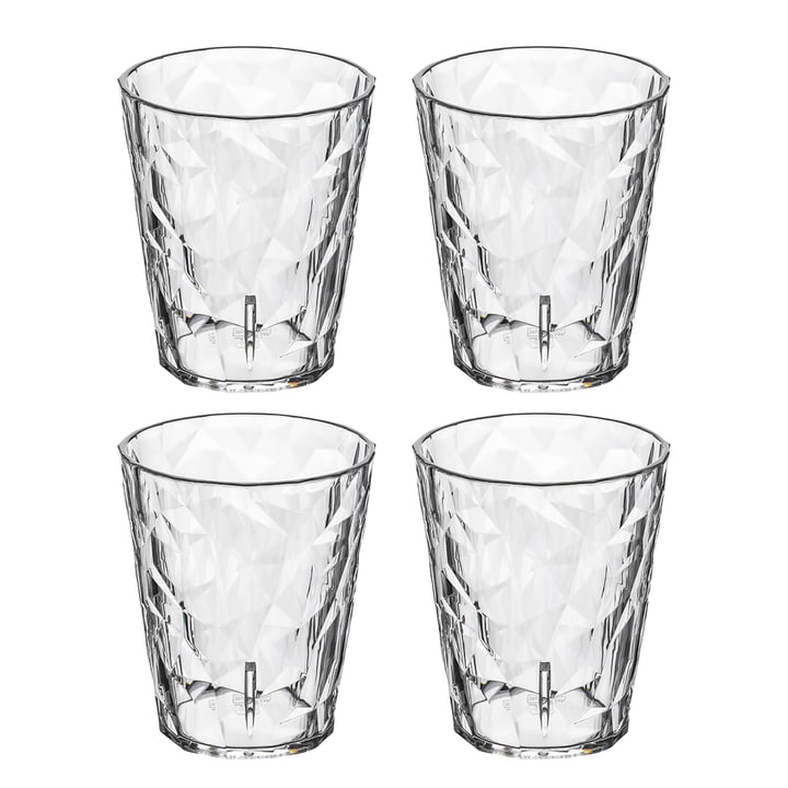Koziol - Club Nr.1 Drinkglas, 0,25 l, crystal clear (set van 4)