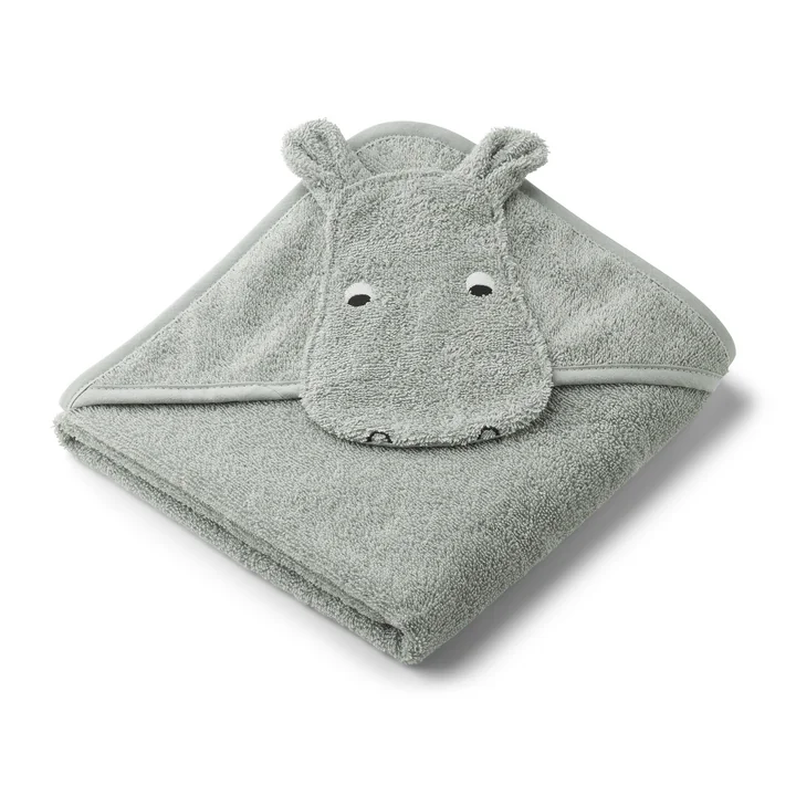 Albert Babydoek met kap van LIEWOOD in het Hippo-dessin, dove blue