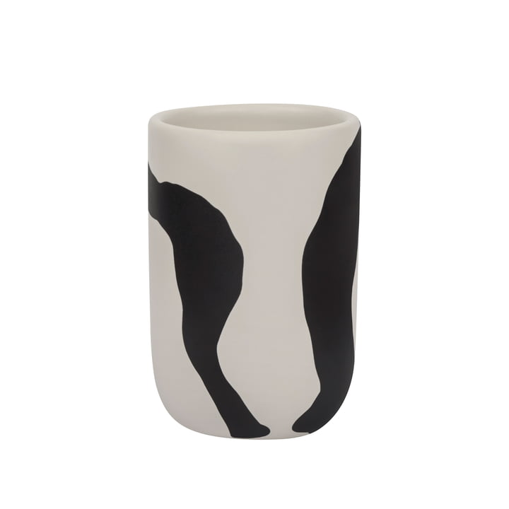 Icon Tandenborstel beker van Mette Ditmer in het design gebroken wit / zwart
