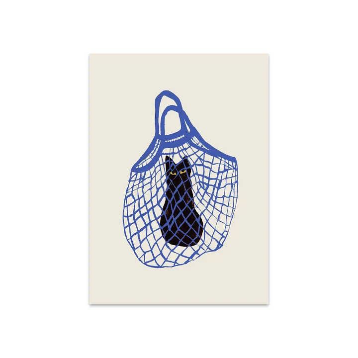 The Cat's In The Bag door Chloe Purpero Johnson, 50 x 70 cm door The Poster Club