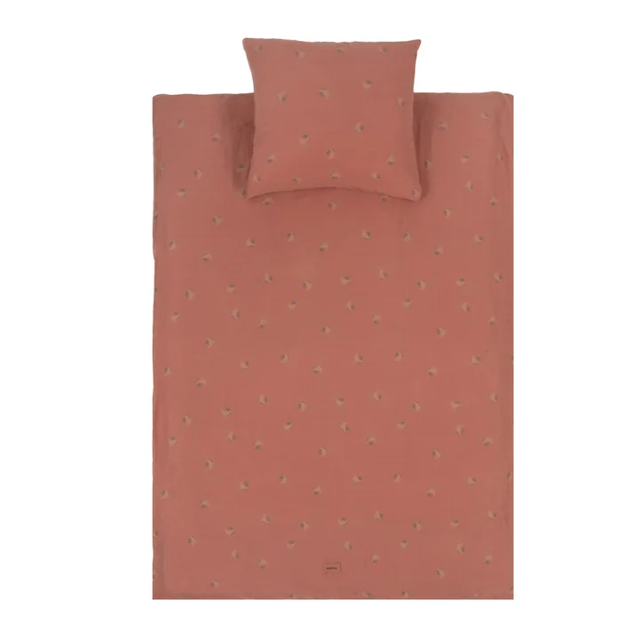 Wabi Sabi Beddengoed van mousseline voor kinderen, 100 x 140 cm, bloesem rozenhout van Nobodinoz