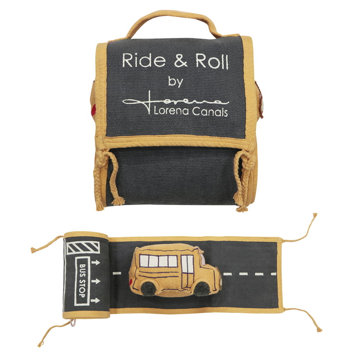 Ride & Roll Speelset, schoolbus, zwart / geel (set van 2) van Lorena Canals