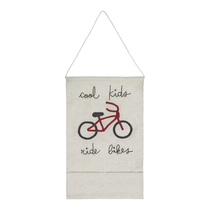 Wandkleed, Cool Kids Ride Bikes, 45 x 70 cm, naturel / rood by Lorena Canals