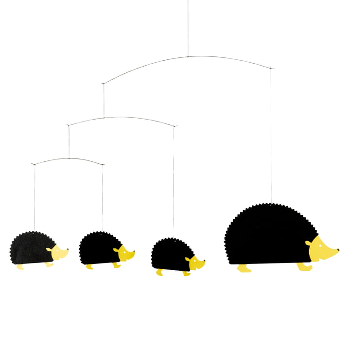 Flensted Mobiles Mobiele egel door in de kleur zwart/geel