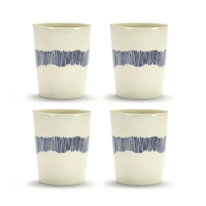 Feast Mok van Serax in de kleur wit/blauw gestreept