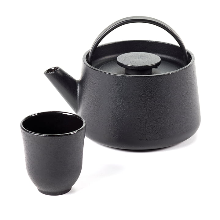 Inku Gietijzeren kop en theepot in de kleur zwart