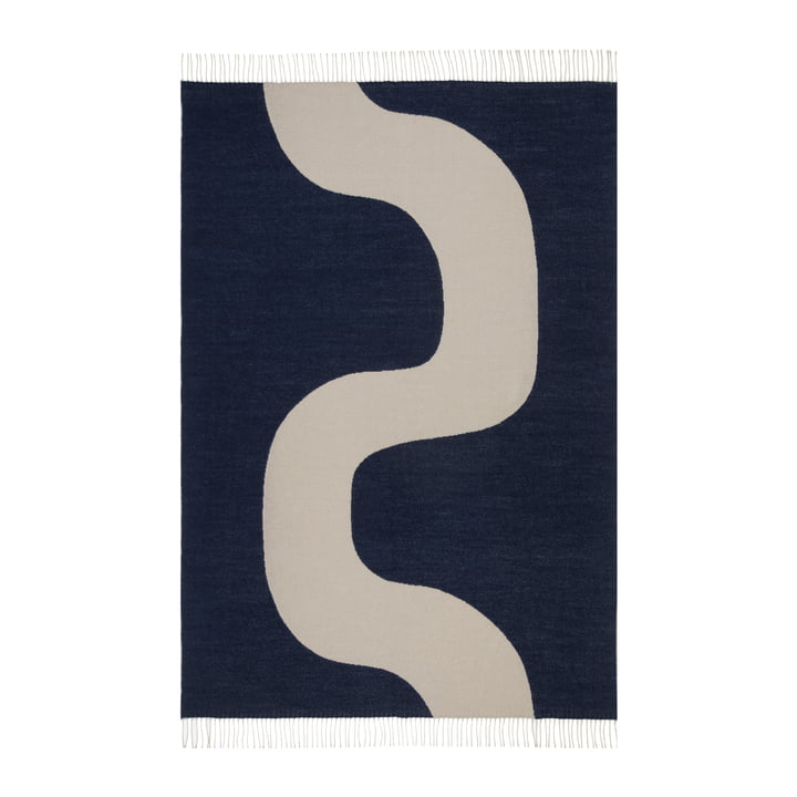 Seireeni Deken, 130 x 180 cm, gebroken wit/donkerblauw van Marimekko