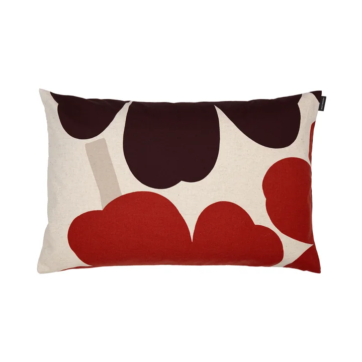 Unikko Kussenhoes 40 x 60 cm, katoen wit/rood van Marimekko