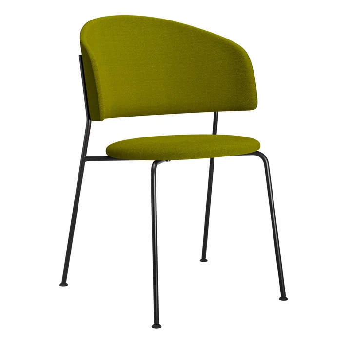 OUT Objekte unserer Tage Dining Chair - Wagner, stof olijfgroen, frame zwart