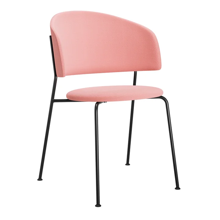OUT Objekte unserer Tage Dining Chair - Wagner, stof roze, frame zwart
