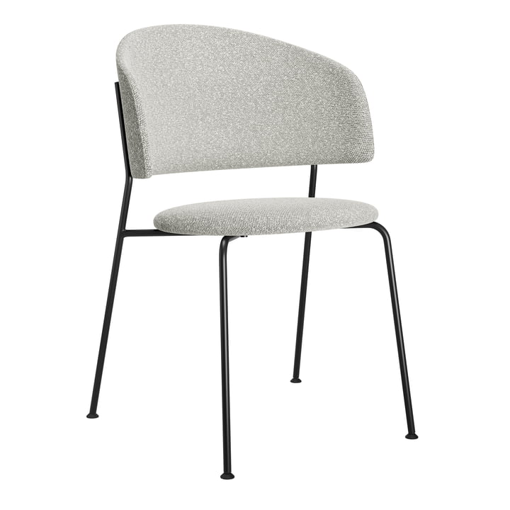 OUT Objekte unserer Tage Dining Chair - Wagner, stof maan wit, frame zwart