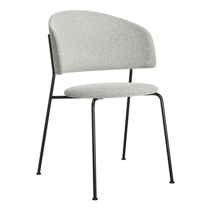 OUT Objekte unserer Tage Dining Chair - Wagner, stof maan wit, frame zwart