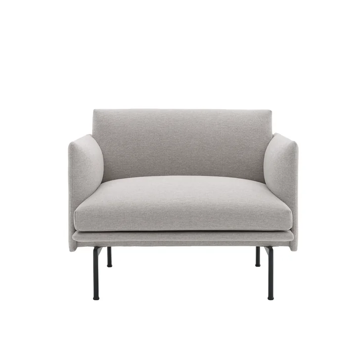 Muuto - Outline Studio Fauteuil, zwart / grijs (Kvadrat by Sahco Clay 12)