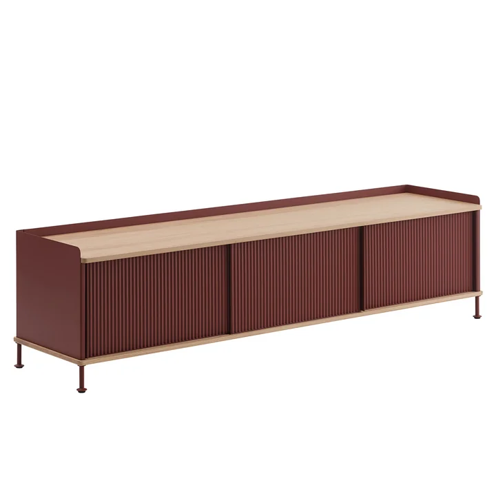 Muuto Enfold Sideboard -, 186 x 45 cm, eik / dieprood