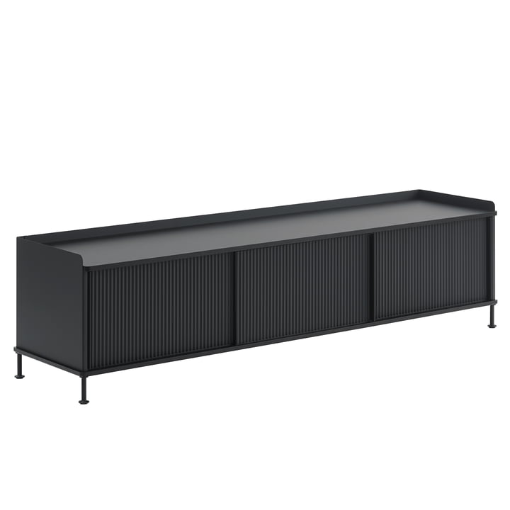 Muuto Enfold Sideboard -, 186 x 45 cm, zwart / antraciet