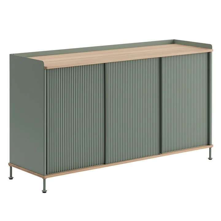 Muuto Enfold Sideboard -, 148 x 45 cm, eik / stofgroen