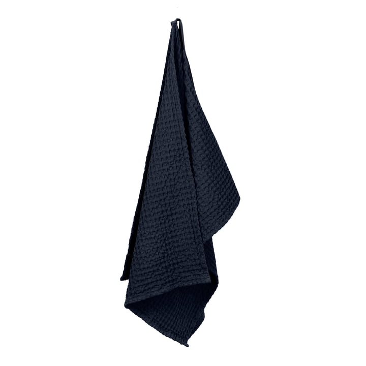 Big Waffle Douchehanddoek, 50 x 130 cm, donkerblauw van The Organic Company