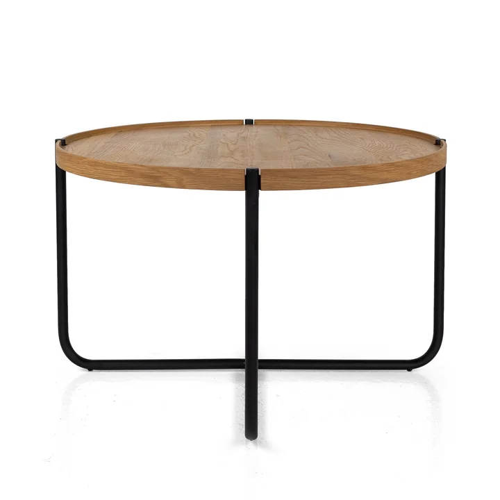 Studio Zondag - Licht Salontafel Ø 60 cm, eiken / zwart