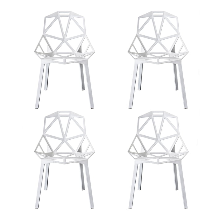 Magis - Chair One Buitenstoel, stapelbaar, wit (set van 4)