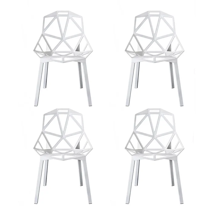 Magis - Chair One Buitenstoel, stapelbaar, wit (set van 4)