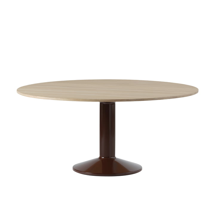 Muuto - Midst Eettafel, Ø 160 cm, geolied eiken / donkerrood